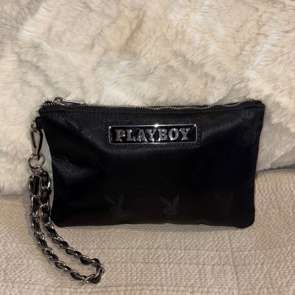 PLAYBOY Black Wristlet with Chain Detail. No callouts. - Picture 2 of 10